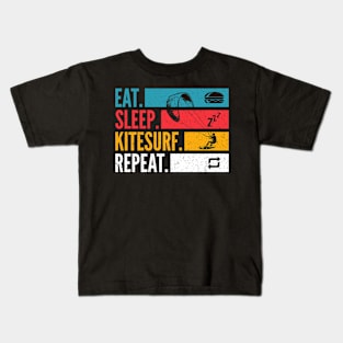 Eat Sleep Kitesurf Repeat Kitesurfing Kids T-Shirt